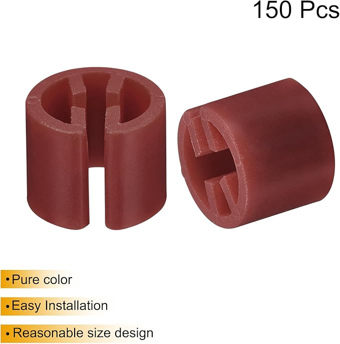 uxcell 150pcs Brown Clothes Hanger Markers, Fit 3.5mm Rod, Size 12mm x 10mm, Plastic, Round, Garment Size Tags