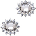 Ruihfas 2Pcs Sparkly Removable Oval Egg Shape Crystal Shoe Clips Accessories for Women Bride Wedding Prom Party Shoes Decoration