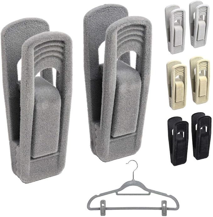 Velvet Hangers Clips Strong Finger Clips Perfect for Thin Velvet Hangers (Black, 20)