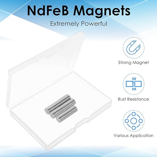 NdFeb Metal Collar Stays 50PCS, 9x2mm Strong Attractive NdFeb Dress Shirts Collar Stays Inserts, Attractive Neodymium Rare Earth Buttons for Clothing DIY Electronic Components Crafts