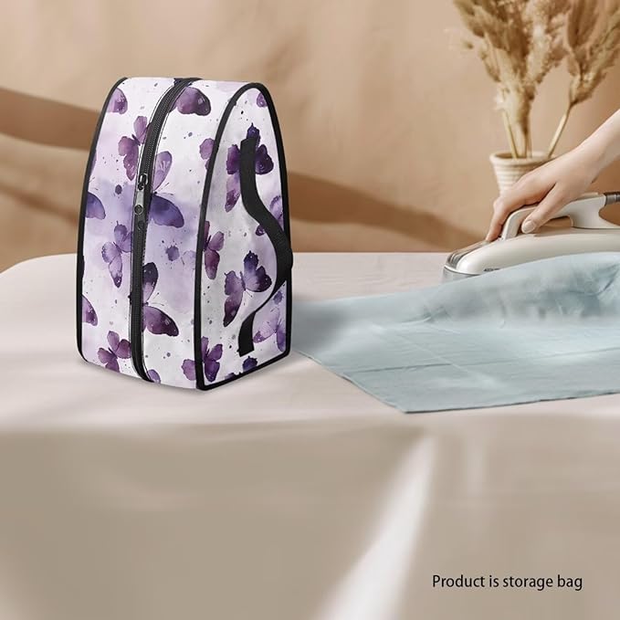 Butterfly Print Steam Iron Case Portable Travel Iron Organizer Handheld Steamer Holder with Handle Waterproof Travel Accessories, Case Only
