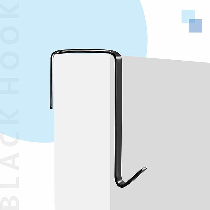 Vantasii 10 Pack Over The Door Hook, Sturdy Single Metal Over Door Hanger Electroplate Metal Hook for Hanging, Towels, Clothes, Bags, Cubicle, Bathroom Use (Black)