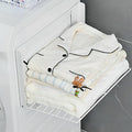 Magnetic Multi-Purpose Organizer Shelf – Space-Saving Side Storage for Washing Machine, Fridge & Bathroom, Folding Towel Rack for Laundry Room & Camper Sink Area – White