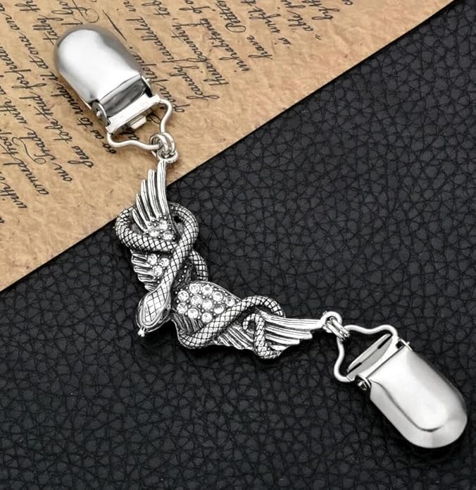 Vintage Sweater Clips Shawl Dresses Shirt Clips Retro Cardigan Collar Chain Clips Brooch Pins for Women
