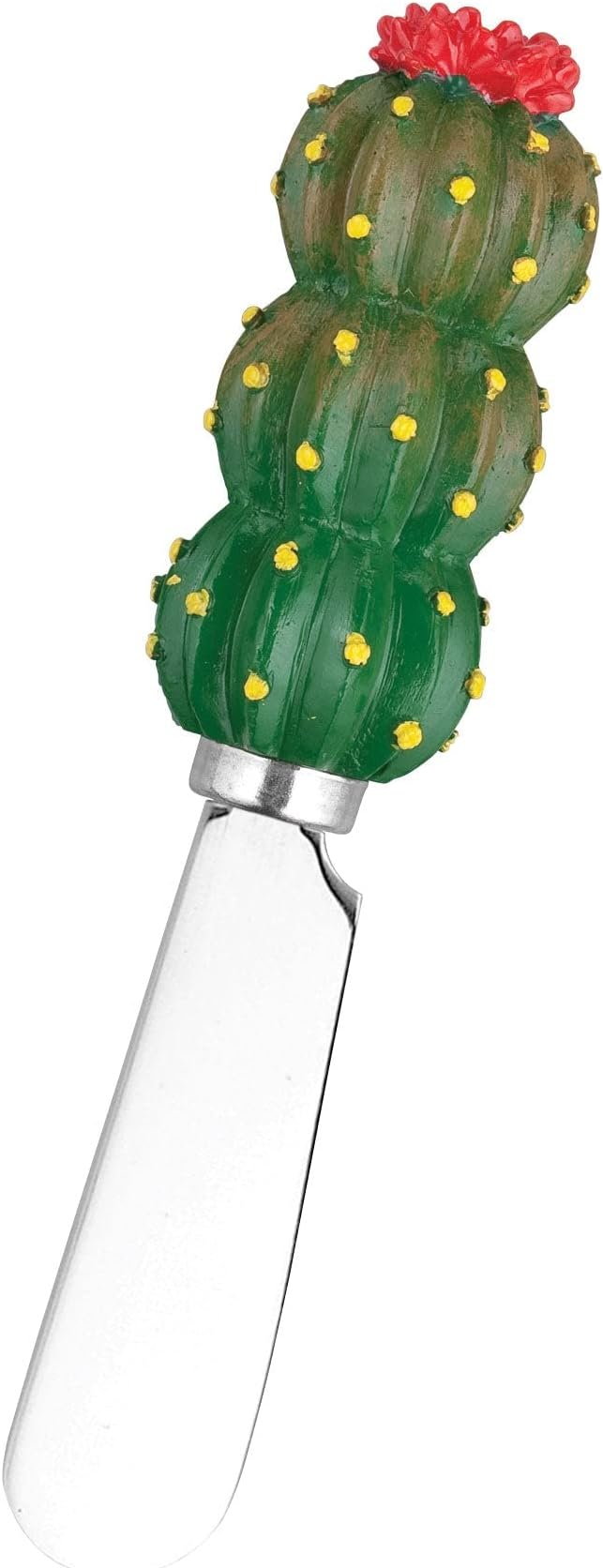 Supreme Housewares Cactus Themed Cheese Spreaders, Hand-Painted Resin Handles with Stainless Steel Blades for Spreading Cream Cheese, Butter, and Jam, Assorted Designs, Set of 4