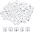 MECCANIXITY Clothes Hanger Marker Colored Hanger Sizer Garment Markers Tag (Number 4, White) for Garment Clothing Color Coding, Pack of 100 Pcs
