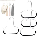 Durable Steel Hangers Maximize Closet Space with Versatile Storage, Hat Organizer Durable Stainless Steel, Durable Steels Hangers for Caps, Ties, Scarves, Clothes (Black,4 pcs)