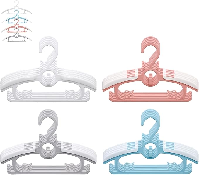 Baby Nursery Closet Hangers, Ultra Thin Non-Slip and Extendable Laundry Infant Pant Hanger for Newborn Clothes 20pcs11-14 Adjustable Children Coat Hanger for Girl Boy Toddler Kids Child