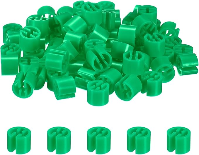 100-Pack Clothes Hanger Markers Blank, Plastic Garment Color Coded Size Clips Fit 3.5mm Rod for Clothing/Wire Hangers, Colored Coding Marker [Dark Green]