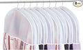 Patelai 8 Pcs 2" Gusseted Shoulder Covers for Hanging Clothes 24" Length x 12" High Plastic Garment Dust Covers Protectors for Closet Storage Suit, Coats, Jackets, Dress Closet Storage (Translucent)