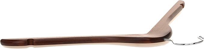 Quality Semi Curved Wooden Suit Hangers, 10-Pack Smooth Finish Solid Wood Coat Hanger with Swivel Hook, Jacket, Pant, Dress Clothes Hangers (Walnut - Chrome Hook, 10)