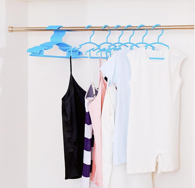 100 Pack Blue Baby Clothes Hangers,Kids Plastic Hangers for Closet,Toddler,Infant,Child,Newborn's Coat Hangers Ideal for Laundry and Nursery's Everyday Standard Use