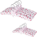Anti-slip Satin Padded Clothes Hangers with Rotatable Hooks No Shoulder Bump for Women Heavy Sweaters, Coats, Suits Satin Fabric Covered, Set of 10 (Little Flowers)