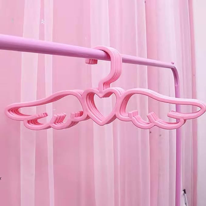 Plastic Clothes Hanger Heart Hangers Space Saving Cute Hangers for Outside Clothes Closet for Shirt Suit Coat 10PCS (Pink)