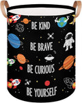 Large Laundry Basket Hamper - Outer Space Collapsible Storage Bin for Blankets, Kids Toys, Clothes, Astronaut Galaxy Spaceman 62L Tall Baby Nursery Hamper for Bathroom, Boys Bedroom Decor,Gift Basket