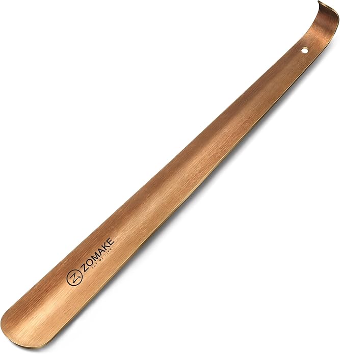 ZOMAKE Shoe Horn Long Handle for Seniors Men Women,16.5" Metal Long Shoehorn for Boots Shoe Spoon Helper