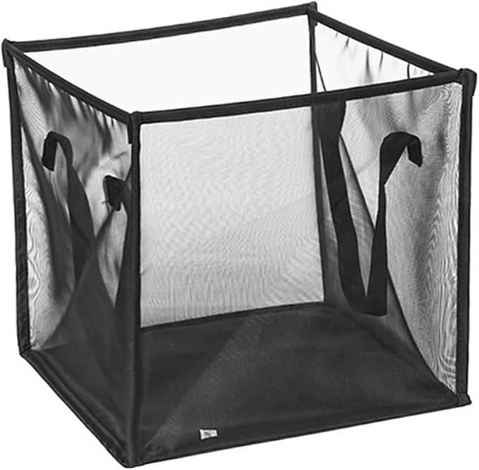 Mesh Laundry Hamper Bag with Handles Portable & Collapsible Dirty Clothes Mesh Basket Foldable for Washing Storage