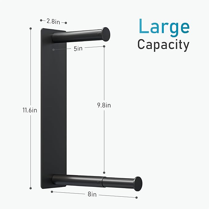 Hanger Organizer Stacker, Magnetic Hanger Holder, Retractable Hanger Storage Rack for Laundry Room Organization, Washing Machine and Dryer, Holds 50 Velvet/Wire/Plastic Hangers (Black)