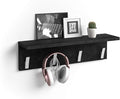 Mobili Fiver, Wall coat hanger, Rachele, 23.62 in, Concrete Effect, Black, Made In Italy