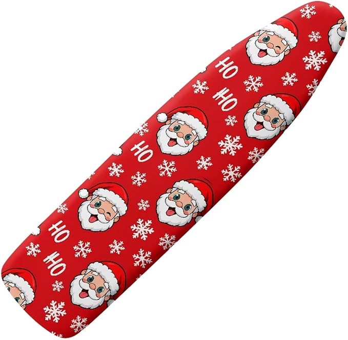 Santa Claus Ironing Board Cover and Pad Stain Resistant Xmas Decor Resist Scorching Cover for Ironing Board 54x15 inches