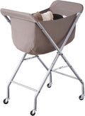 ELYKEN Laundry Cart with Wheels, 32”H Easy Rolling Laundry Hamper with Removable Liner Bag, Sturdy Metal Frame Clothes Basket with 4 Casters and 2 Brakes