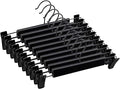 Skirt Hangers，Pants Hangers with Clips，360 ° Swivel Hooks Space Saving Hangers for Pants, Skirts, Clothes, Jeans (10Pack, Black)