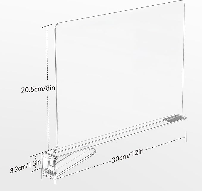 Ninonly 8 Pack Acrylic Shelf Dividers, 12 Inch Vertical Clear Closet Organizers and Storage for Sweaters, Shirts, Handbags, Bookshelf Pantry Organization, Multi-Purpose Shelf Organizer for Bedroom
