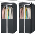 Univivi Garment Bags for Hanging Clothes, 2 Pack Large Clothes Storage Bags Closet Organizer with Clear Window, Premium Hanging Garment Storage Bag for Suits, Coats, Dresses, 40" (Dark Grey)