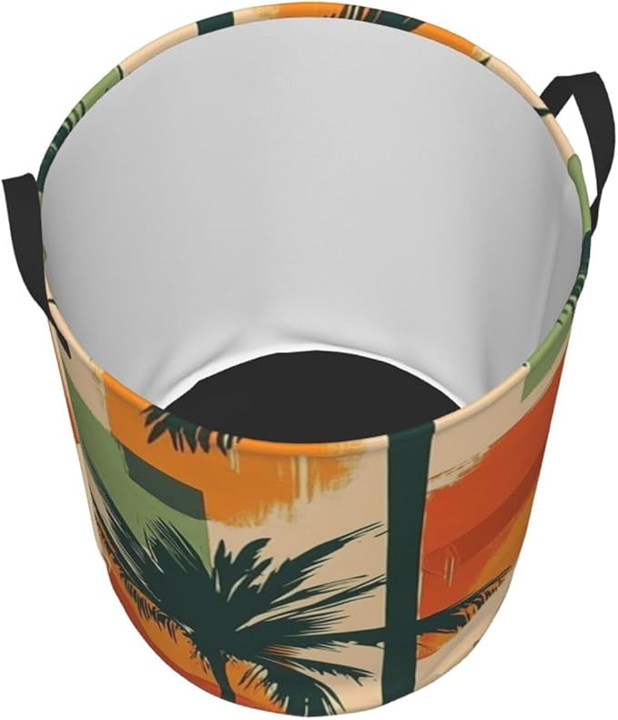 Retro Tropics Print Laundry Basket For Storage Bins Gift Baskets Bedroom Clothes Hamper
