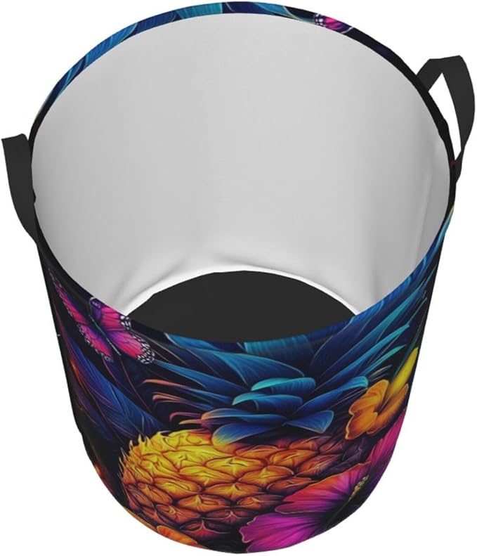 Pineapple Print Laundry Basket For Storage Bins Gift Baskets Bedroom Clothes Hamper