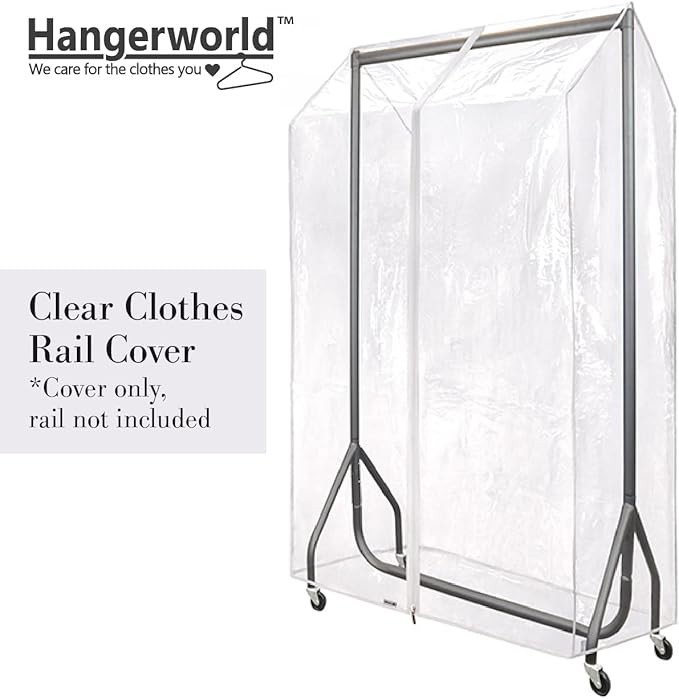 HANGERWORLD 3ft Clothes Garment Rack Cover with Zipper, Showerproof, Breathable, Dust Protector for Garment Rack COVER ONLY (36"x24"x65")