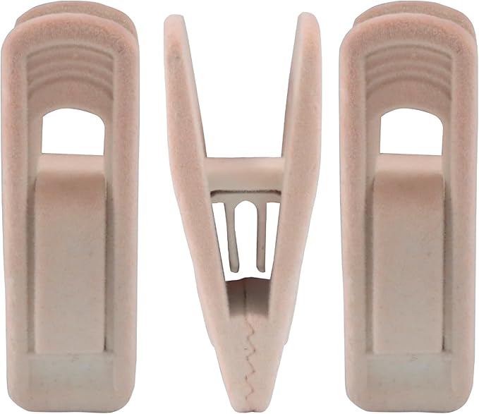 30 Pack Light Pink Velvet Hanger Clips, Strong Hanger Clips Perfect for Organizing Skirts/Pants/Thin Felt Hangers