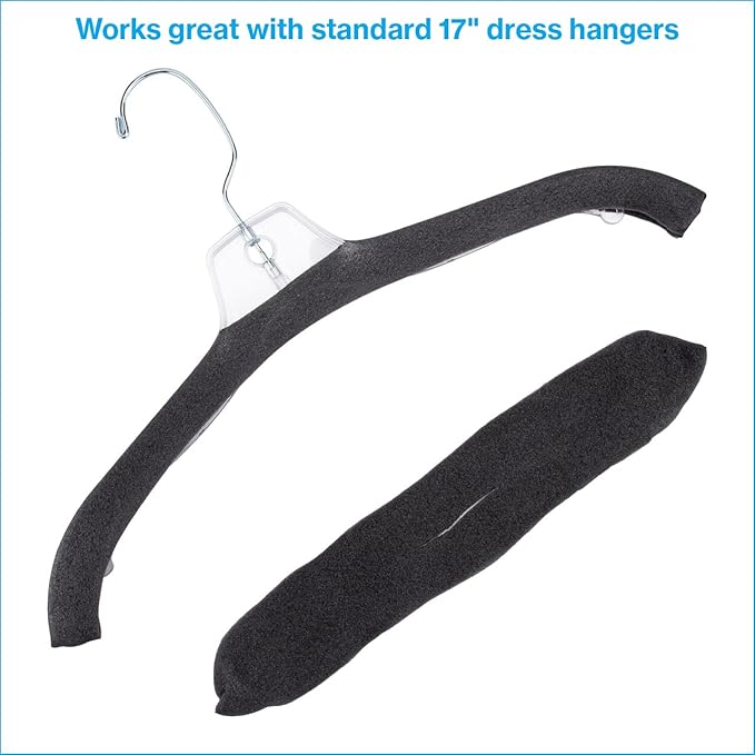 SSWBasics Gray Foam Hanger Covers - Pack of 100