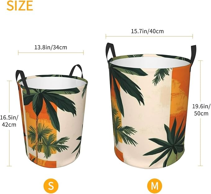 Retro Tropics Print Laundry Basket For Storage Bins Gift Baskets Bedroom Clothes Hamper