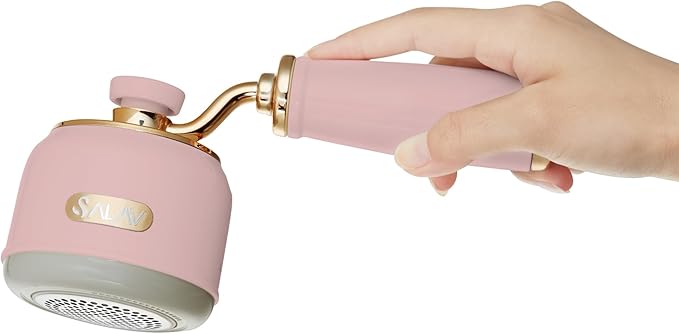 SALAV® Retro Edition 2-in-1 Rechargeable Fabric Shaver and Lint Roller, 6-Blade System, Removes Fuzz and Pilling on Fabrics, Includes Charging Cable (Rose)