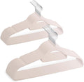 20/50 Count Velvet-Grip Hangers, Ergonomic Suit Hangers Space Savers, Commercial-Grade Thick Clothes Hangers for Coats & Chunky Knits (50PC White)