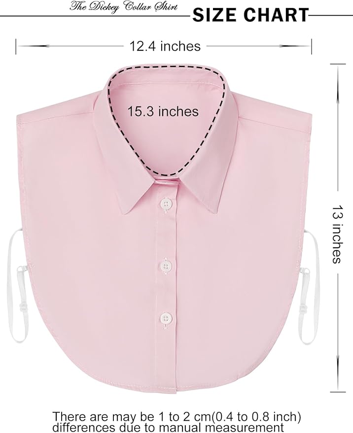 Kalkehay Detachable Dickey Collar Blouse for Women, Fake Half Shirts Faux False Collar for Girls Favors