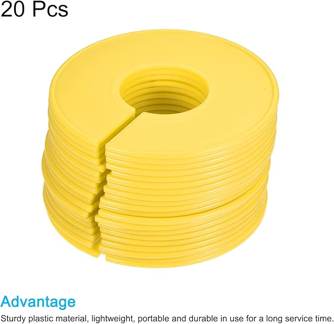 PATIKIL Clothes Dividers 20 Pack Blank Clothing Rack Size Sorting Reusable Wardrobe Round Hanger Separator, Yellow