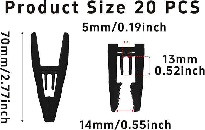20PCS Velvet Hanger Clips, Non-Slip Velvet Clips Strong Finger Clips Clothes Clips Pants Hangers Clips, Black