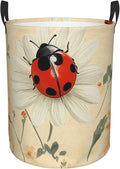 Ladybug And Flower Print Laundry Basket For Storage Bins Gift Baskets Bedroom Clothes Hamper