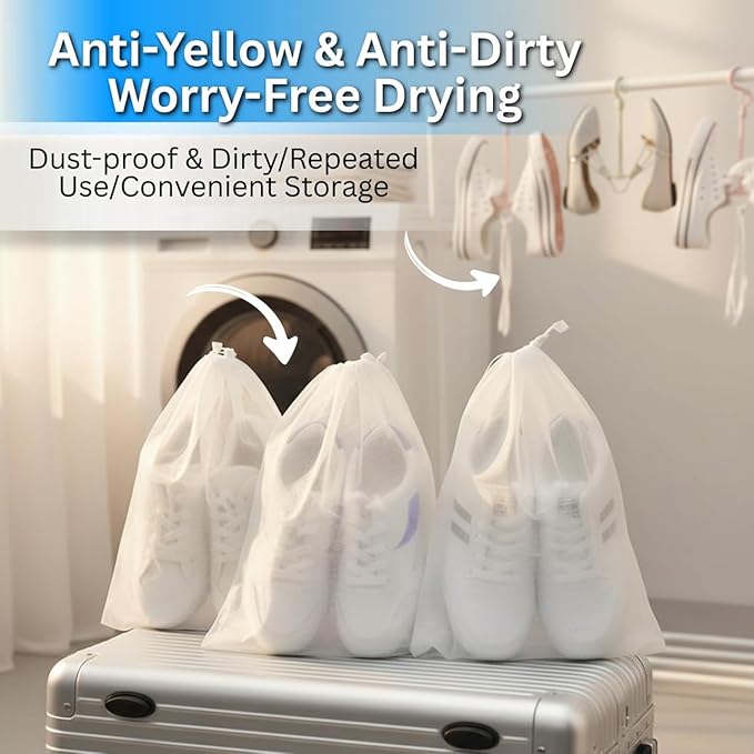 Shoe Washing Machine Bag Set (7-in-1) – Durable Mesh Sneaker Laundry Bags for Washing & Air-Drying Shoes, Includes Drying Rack Hanger & 4 Storage Dust Bags, Protective Shoe Care Kit