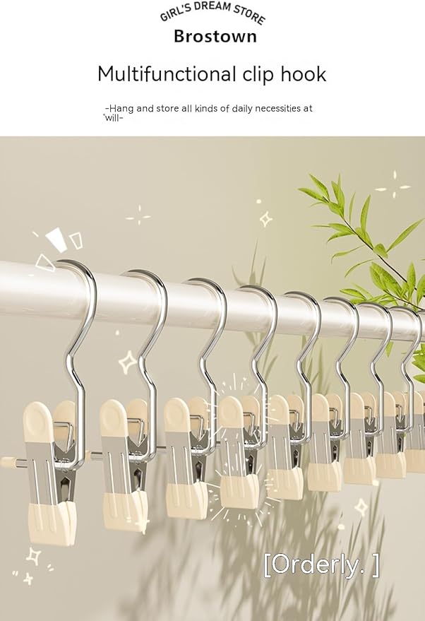 10/30/50Pcs Space-Saving Clothespin, Upgrade Double Head Clamp Dipped Hanger for Closet Hooks Garment Clip Hat Pants Storage Hanging Travel Hook (White, 30PCS)