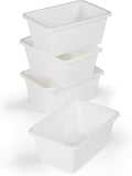 Humble Crew Toy Storage Bins for Kids, Set of 4, White, Small - Sturdy, Colorful Plastic Storage Bins for Classroom, Playroom, Nursery, and More - Premium Toddlers Toy Organizer Bins