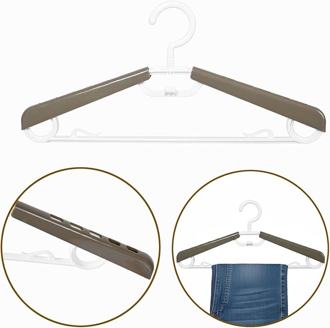 12 Pack Plastic Clothes Hangers,Non Slip Slim Hangers for Closet, Space Saving Clothes Hangers with Pads, Easy Slide Shirt Pant Scarf Hangers for Bedroom Wardrobe