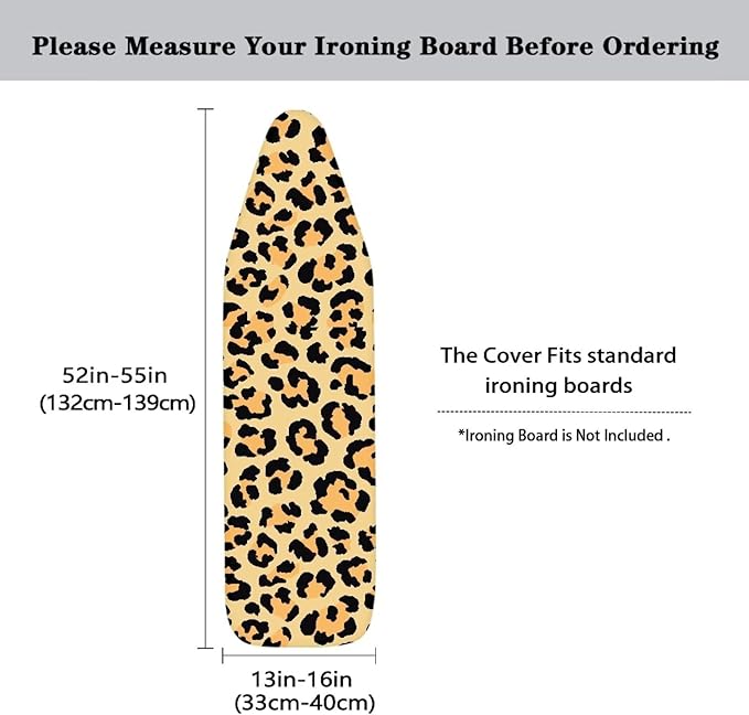 SEANATIVE Leopard Print Ironing Board Cover Dustproof Ironing Board Cloth Cover Large Fits Most Standard Sizes, Durable Thick Covers with Elastic Edge