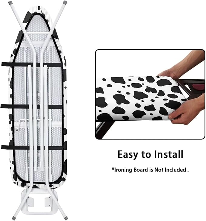 Ironing Board Cover,Cow Ironing Board Cover,Ironing Mat,Iron Board Cover,Cow Iron Board Covers,Chic Cow Print Medium