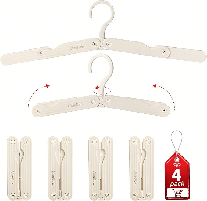 Foldable Travel Hangers 4 Pack Space-Saving ABS - Cruise Essentials 2025 for Cruise Ship & RV