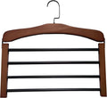 Wooden Pant Hanger Space Saving - 4 Tier Closet Storage Hanger Organizer for Jeans Legging Scarves Pants Towels, 1 Packs, Brown