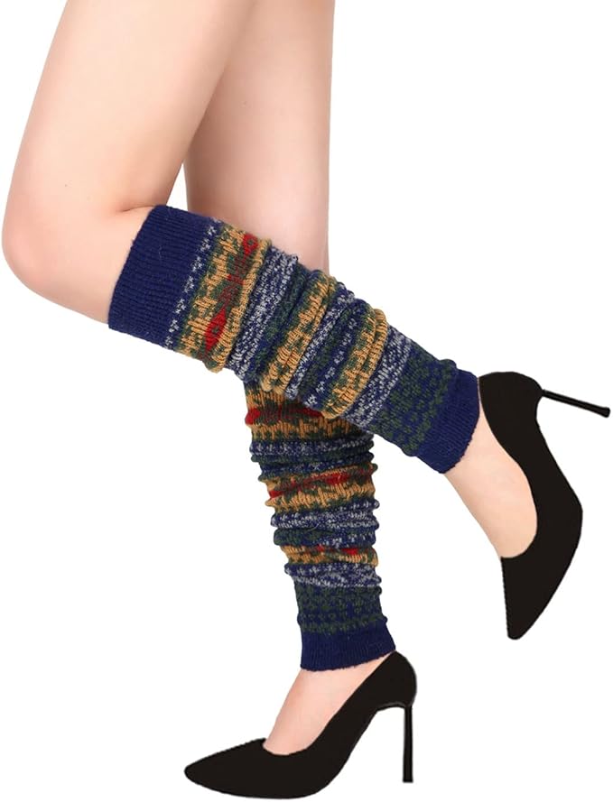 Benefeet Sox Wool Knit Leg Warmers for Women Vintage Boho Leg Warmers Long Winter Warm Thigh High Footless Boot Socks