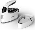 Sundu Small Steam Iron for Clothes, 1000W Travel Iron Portable with Silver Non-Stick Soleplate, 300 Microsteam Holes & 90ml Tank, Lockable Base for Quilting & Sewing (Silver)